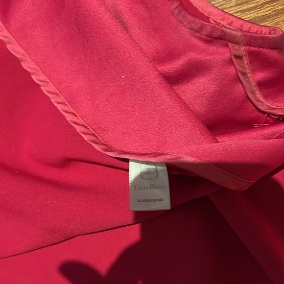 Costa Blanca pink satin  vintage style tank top blouse Sz L - Picture 9 of 11